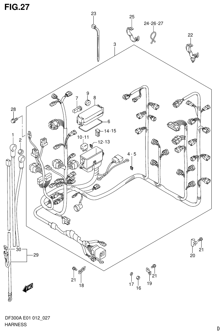 Suzuki DF300AP HARNESS (DF300A E1) parts diagram